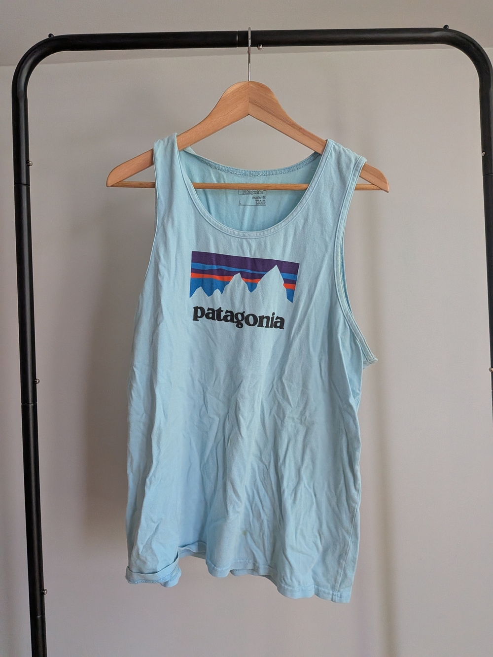 Patagonia Men's Light Blue Logo Tank Top